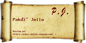 Pakó Jella névjegykártya